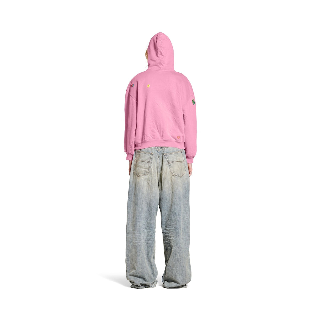 BALENCIAGA Women's Fruity Zip-up Hoodie Regular Fit in Grey