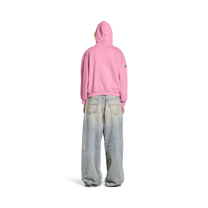 BALENCIAGA Women's Fruity Zip-up Hoodie Regular Fit in Grey