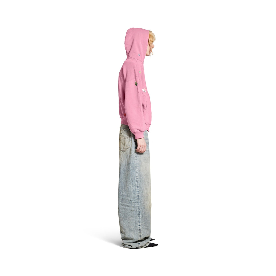 BALENCIAGA Women's Fruity Zip-up Hoodie Regular Fit in Grey