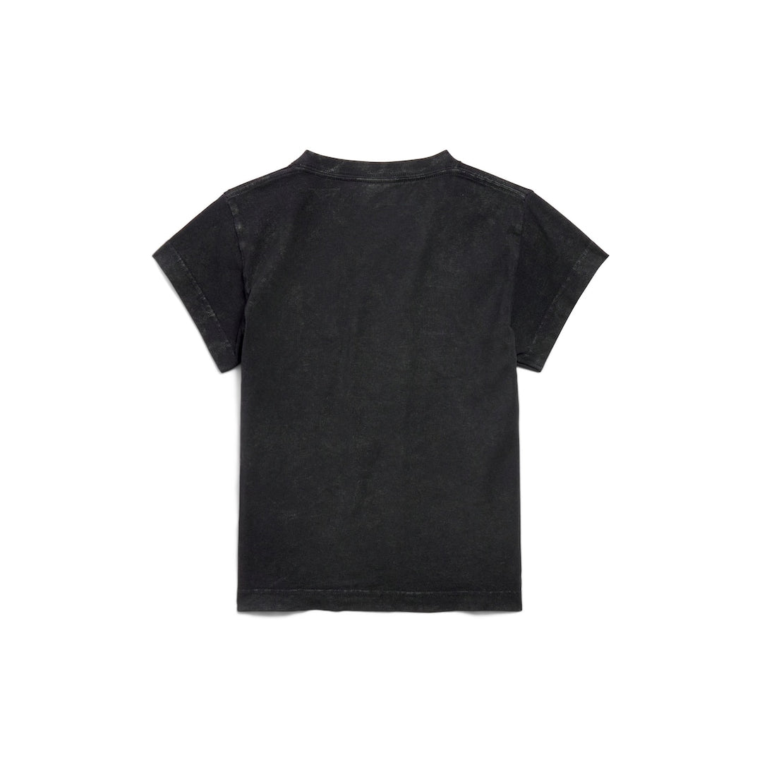 BALENCIAGA Women's City Of Angels Shrunk T-shirt in Black Faded