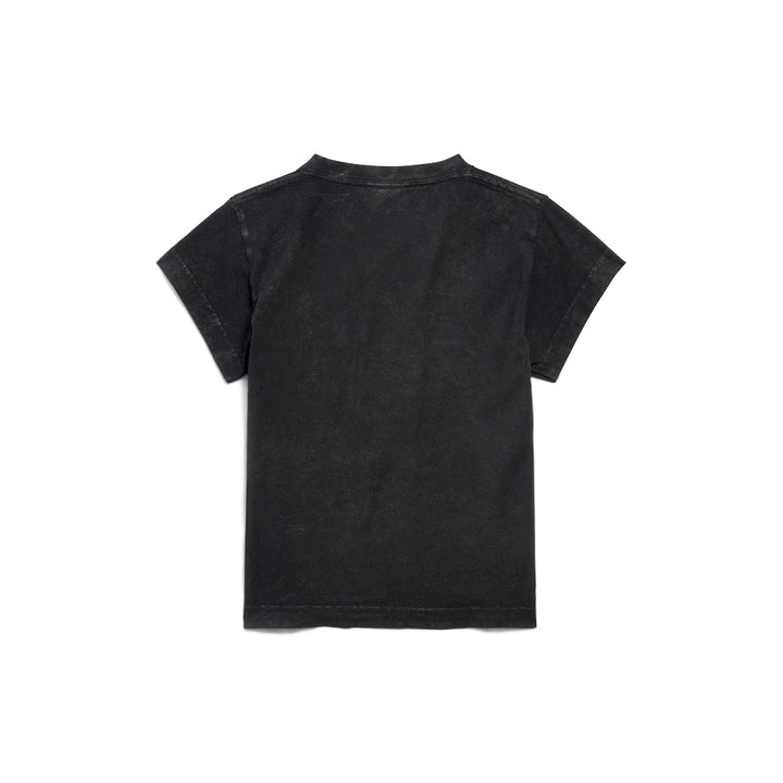 BALENCIAGA Women's City Of Angels Shrunk T-shirt in Black Faded