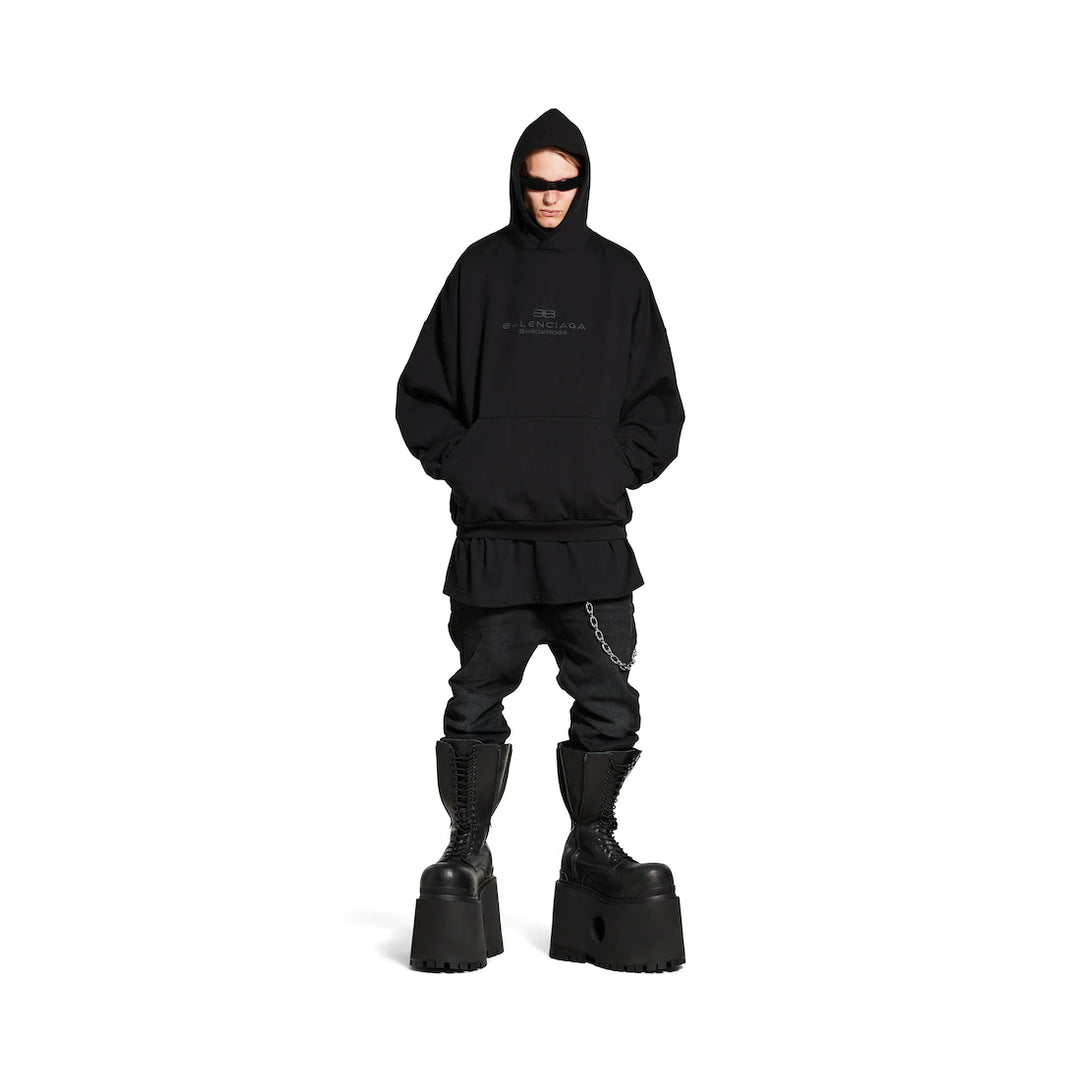 BALENCIAGA MEN'S BB GARDEROBE HOODIE LARGE FIT