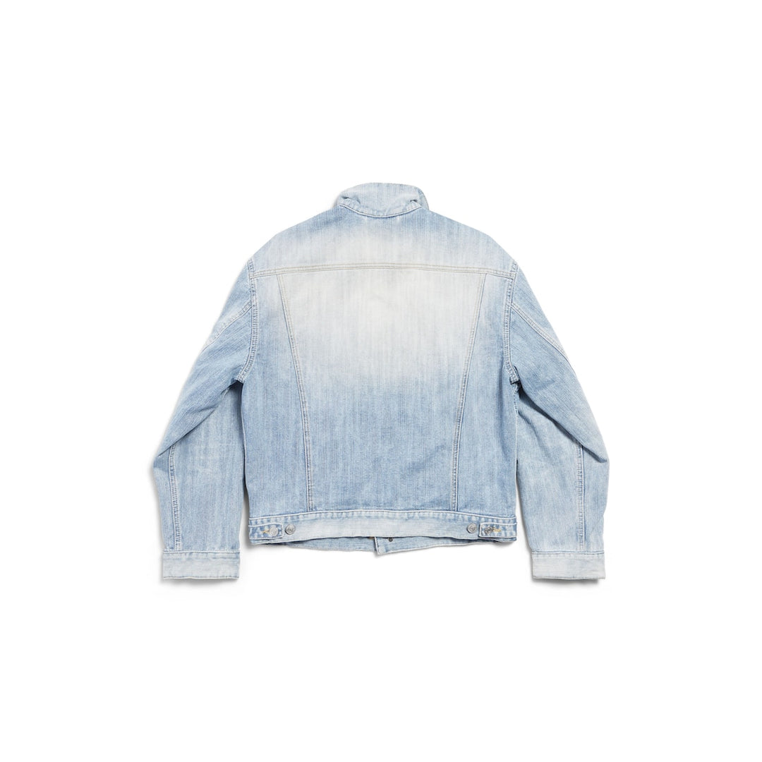 BALENCIAGA Women's Standing Collar Jacket in Light Blue