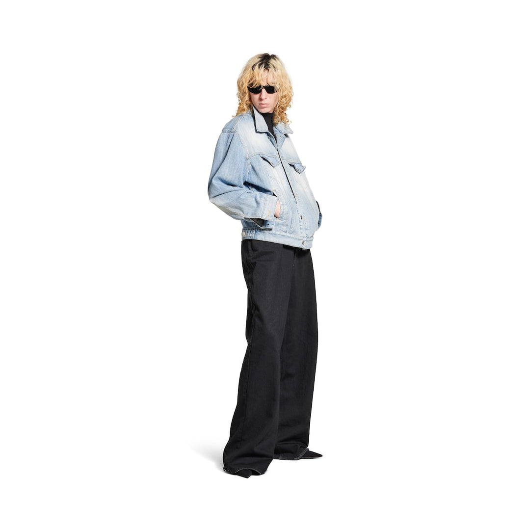 BALENCIAGA Women's Standing Collar Jacket in Light Blue