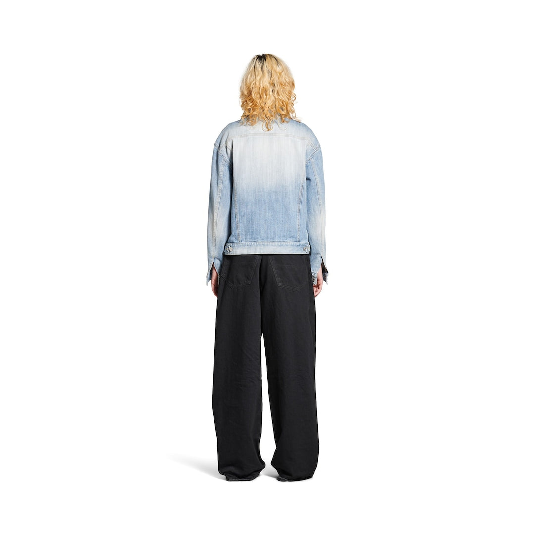 BALENCIAGA Women's Standing Collar Jacket in Light Blue