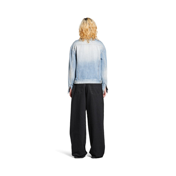 BALENCIAGA Women's Standing Collar Jacket in Light Blue