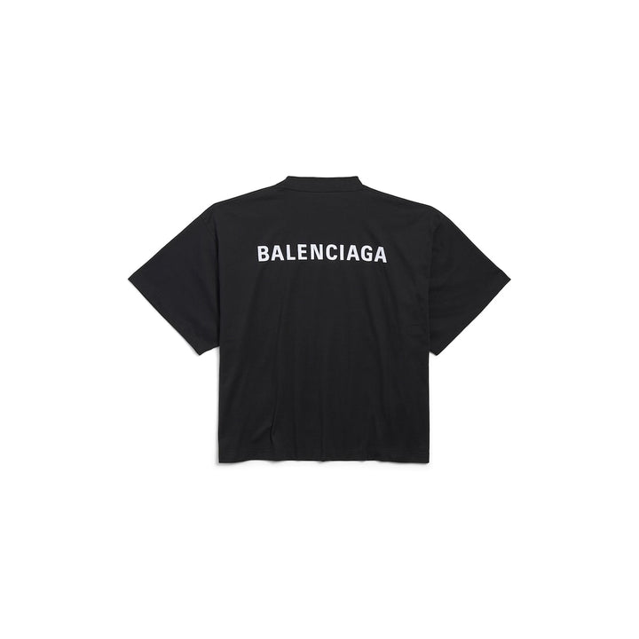 BALENCIAGA  Women's Balenciaga Back Cropped T-shirt in Black/white