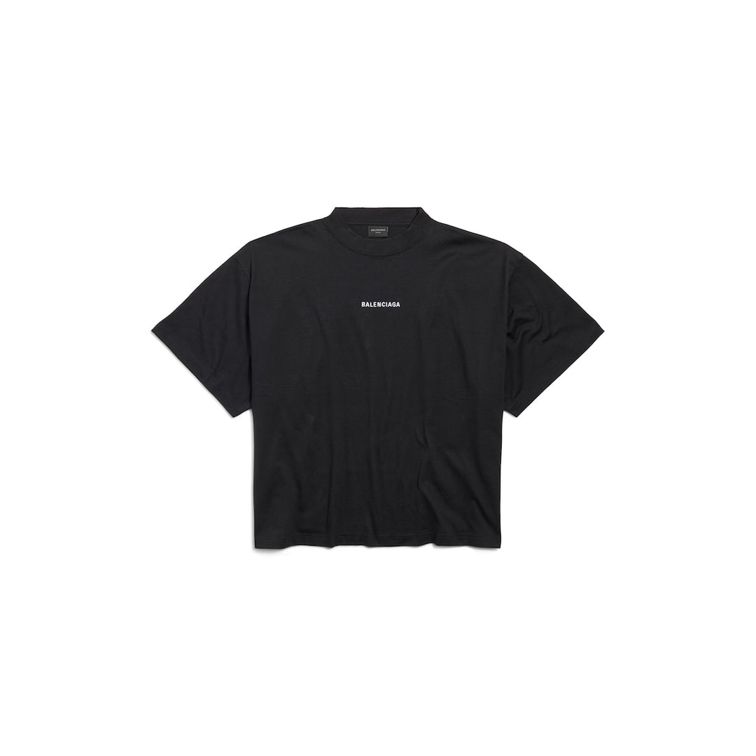 BALENCIAGA  Women's Balenciaga Back Cropped T-shirt in Black/white
