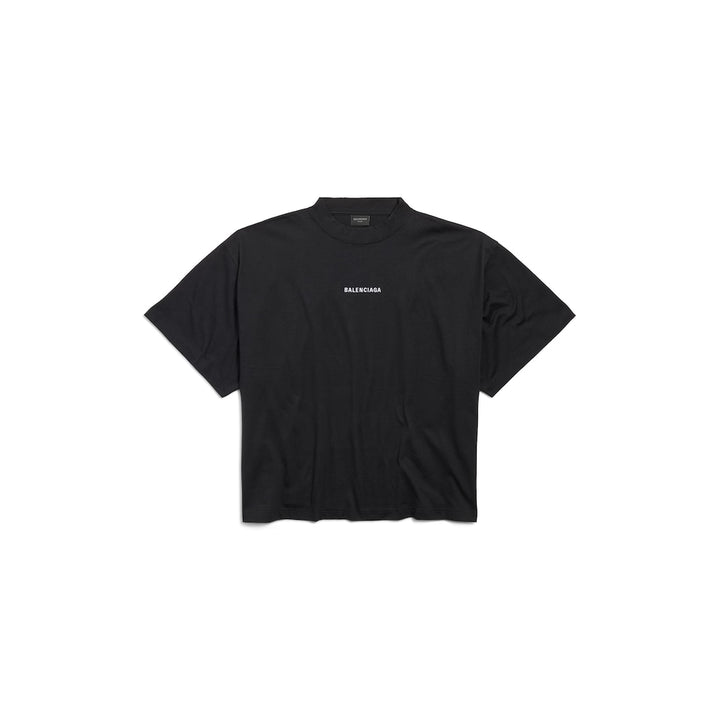 BALENCIAGA  Women's Balenciaga Back Cropped T-shirt in Black/white