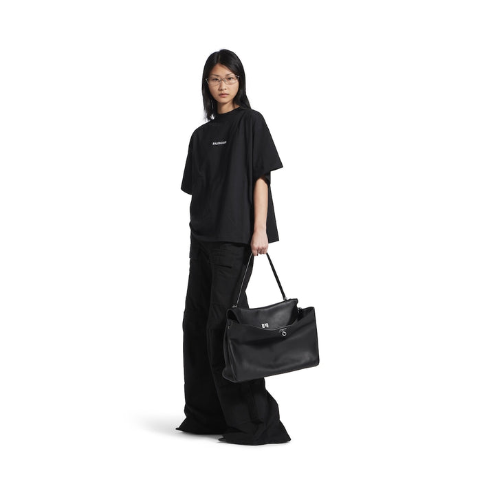 BALENCIAGA  Women's Balenciaga Back Cropped T-shirt in Black/white