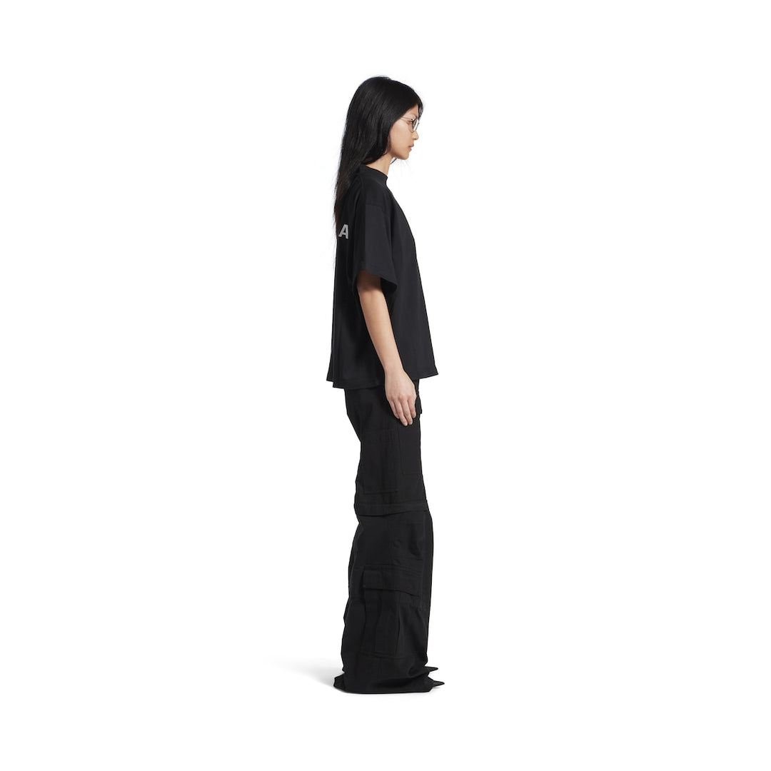 BALENCIAGA  Women's Balenciaga Back Cropped T-shirt in Black/white