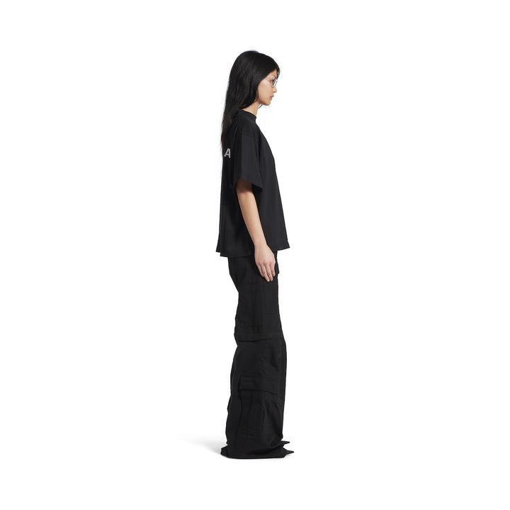 BALENCIAGA  Women's Balenciaga Back Cropped T-shirt in Black/white