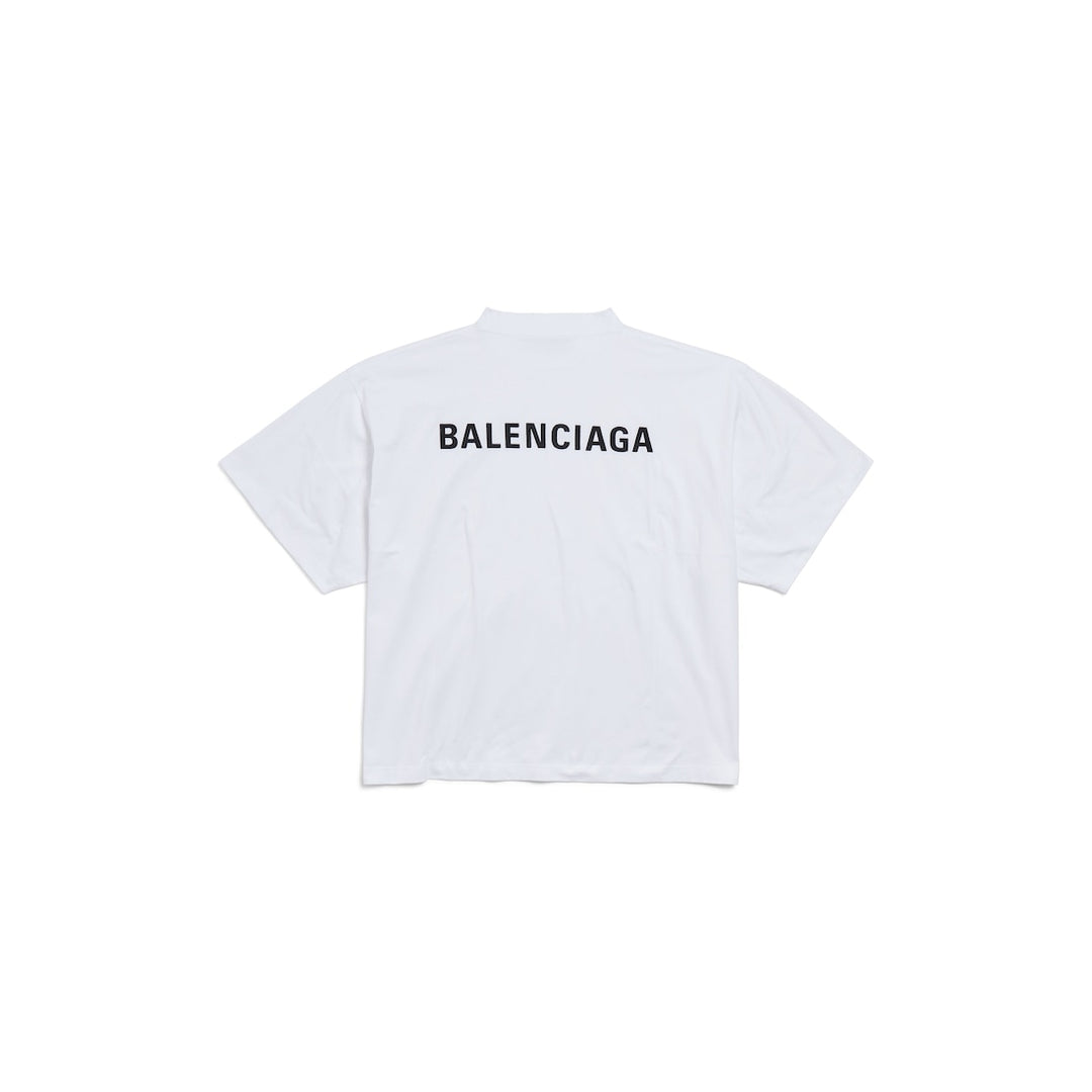 BALENCIAGA  Women's Balenciaga Back Cropped T-shirt in Black/white