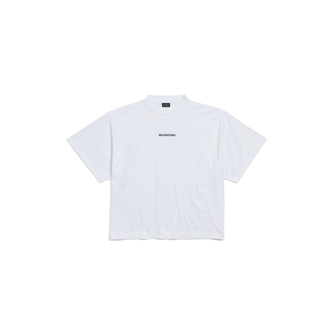BALENCIAGA  Women's Balenciaga Back Cropped T-shirt in Black/white