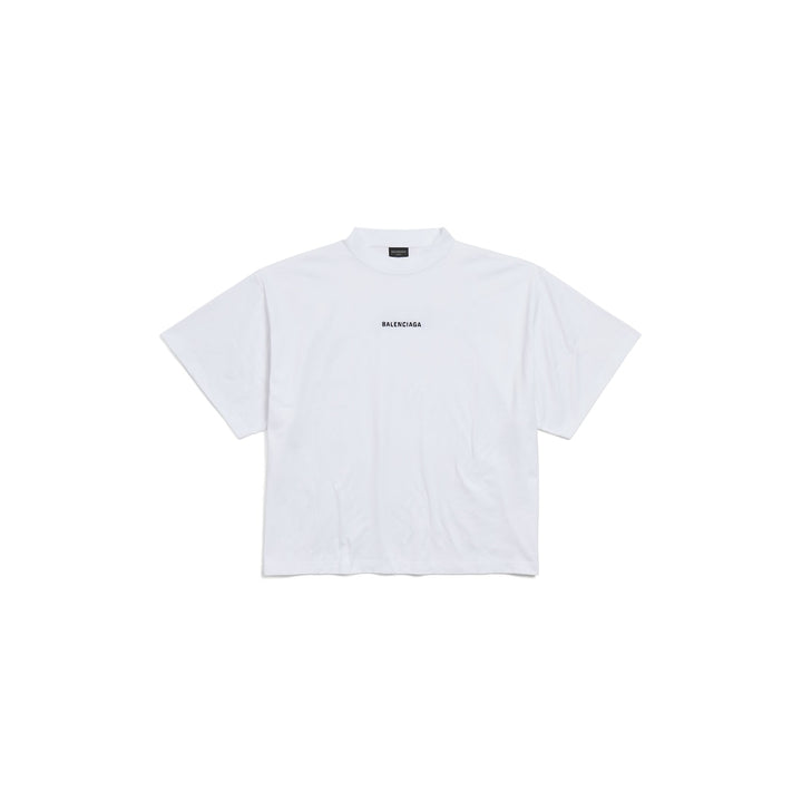 BALENCIAGA  Women's Balenciaga Back Cropped T-shirt in Black/white