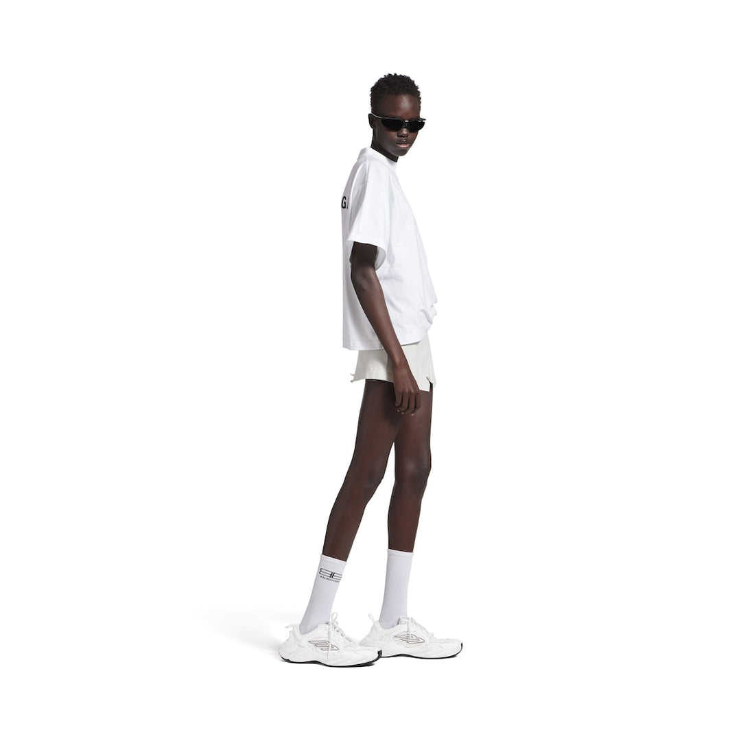 BALENCIAGA  Women's Balenciaga Back Cropped T-shirt in Black/white