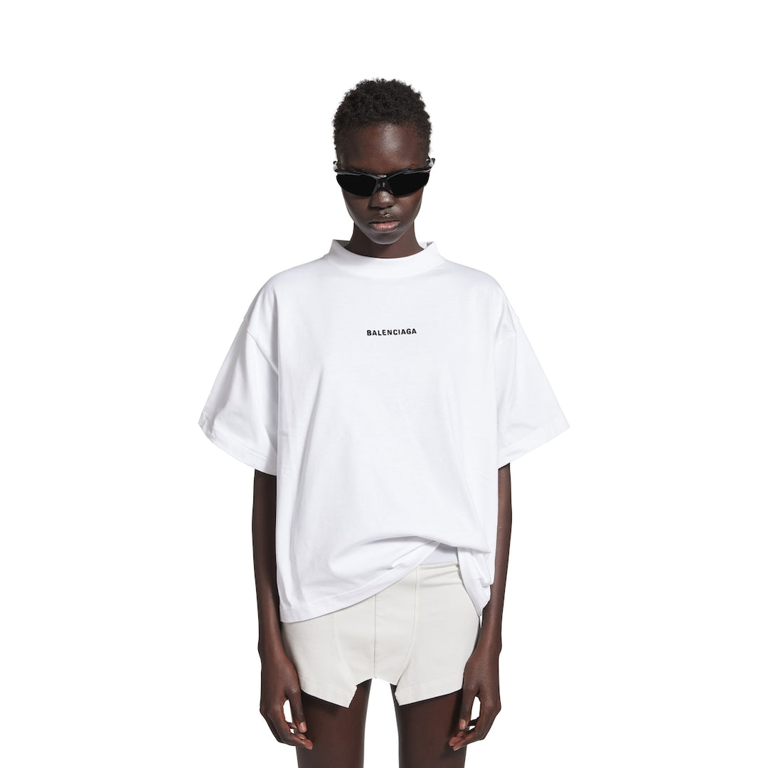 BALENCIAGA  Women's Balenciaga Back Cropped T-shirt in Black/white