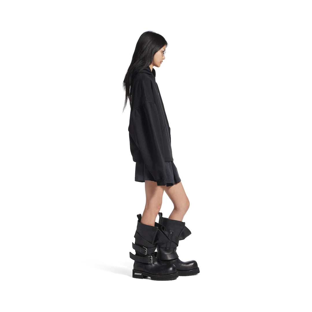 BALENCIAGA Women's Balenciaga Back Cropped Hoodie in Black