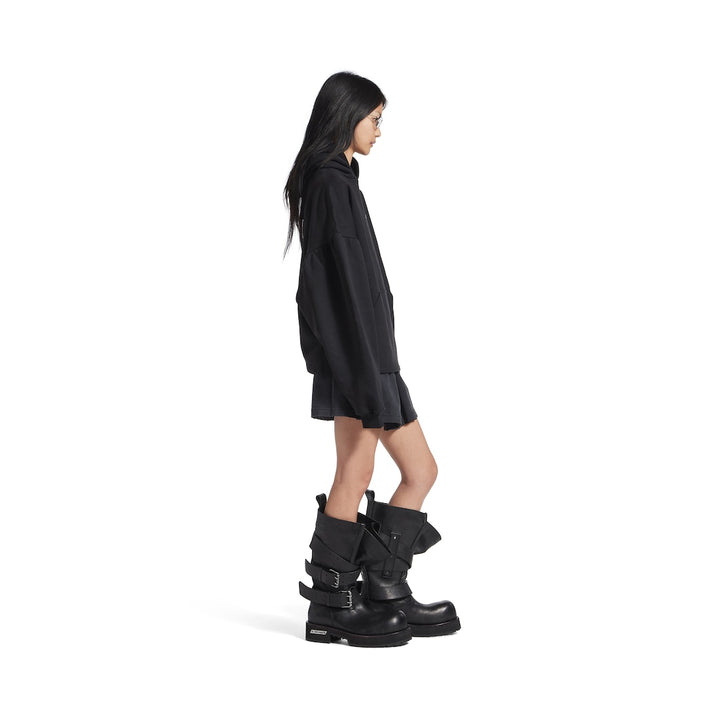 BALENCIAGA Women's Balenciaga Back Cropped Hoodie in Black