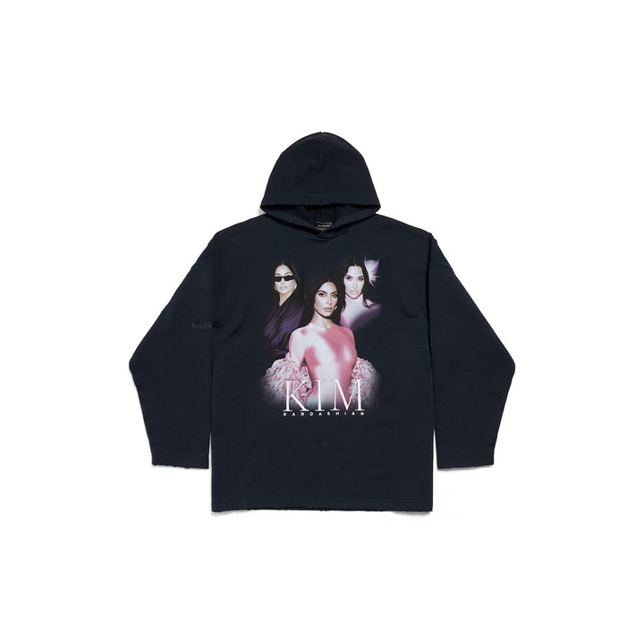 BALENCIAGA  Kim K No Rib Hoodie in Faded Black