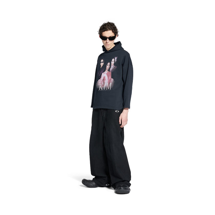 BALENCIAGA  Kim K No Rib Hoodie in Faded Black
