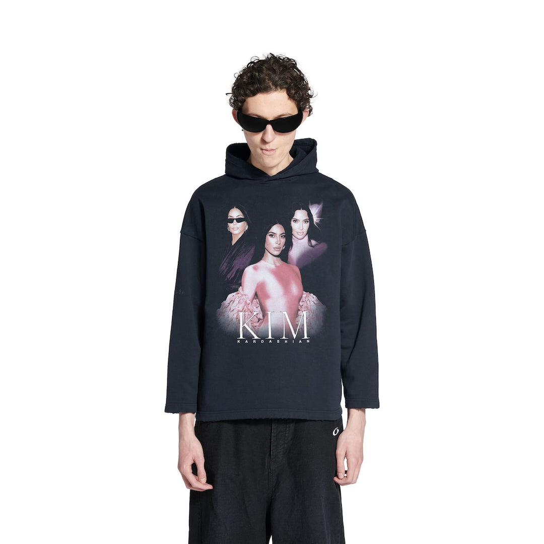 BALENCIAGA  Kim K No Rib Hoodie in Faded Black