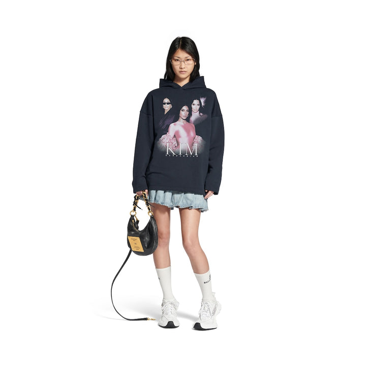 BALENCIAGA  Kim K No Rib Hoodie in Faded Black