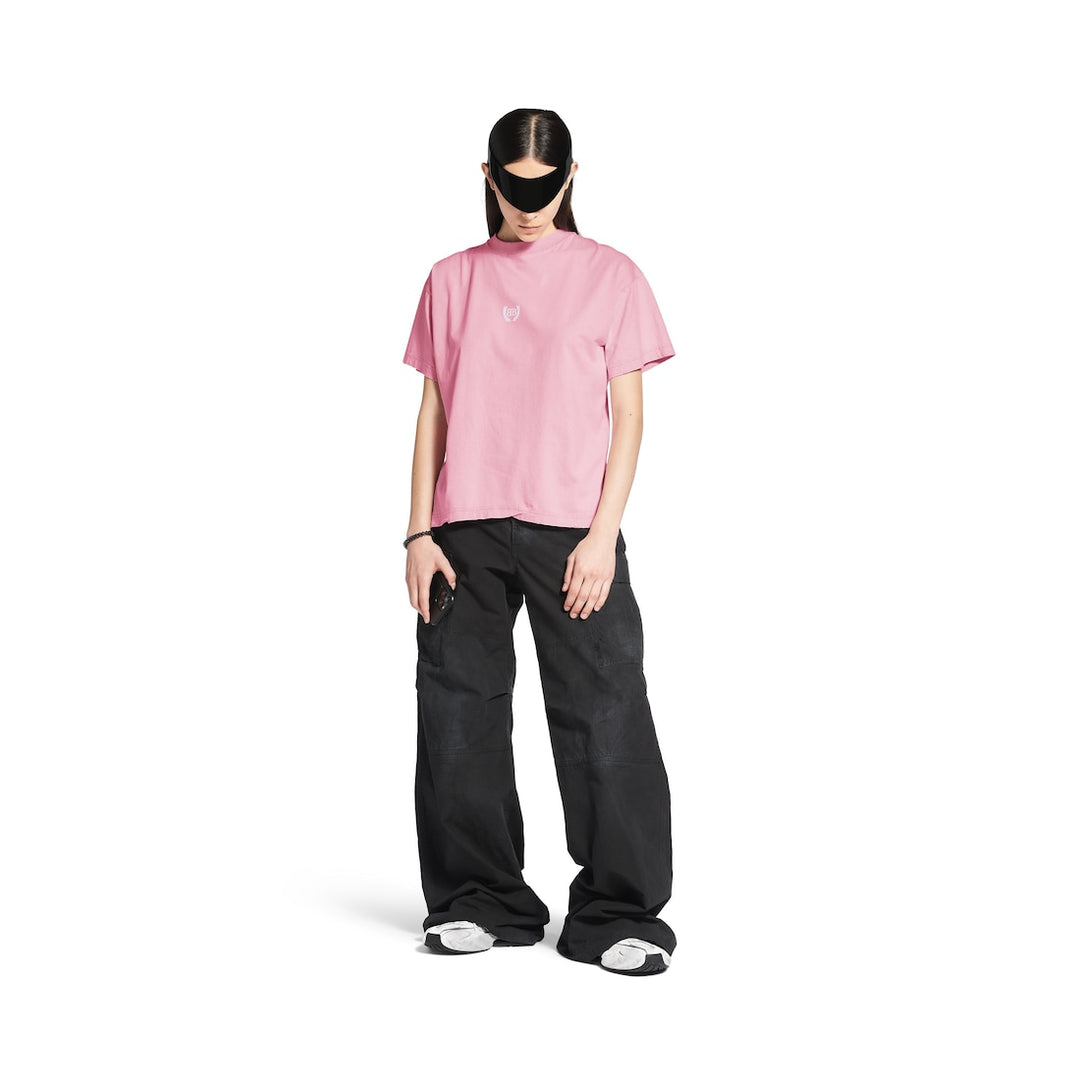 BALENCIAGA Laurel Classic Boxy T-shirt in Baby Pink