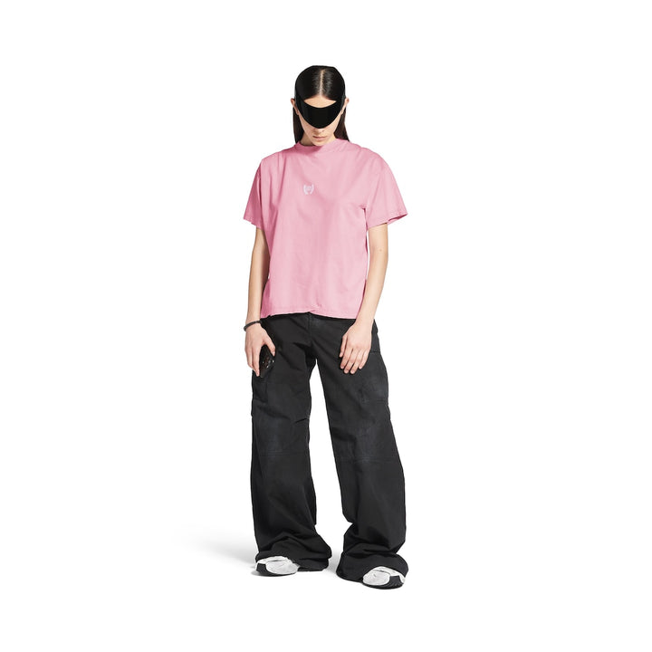 BALENCIAGA Laurel Classic Boxy T-shirt in Baby Pink