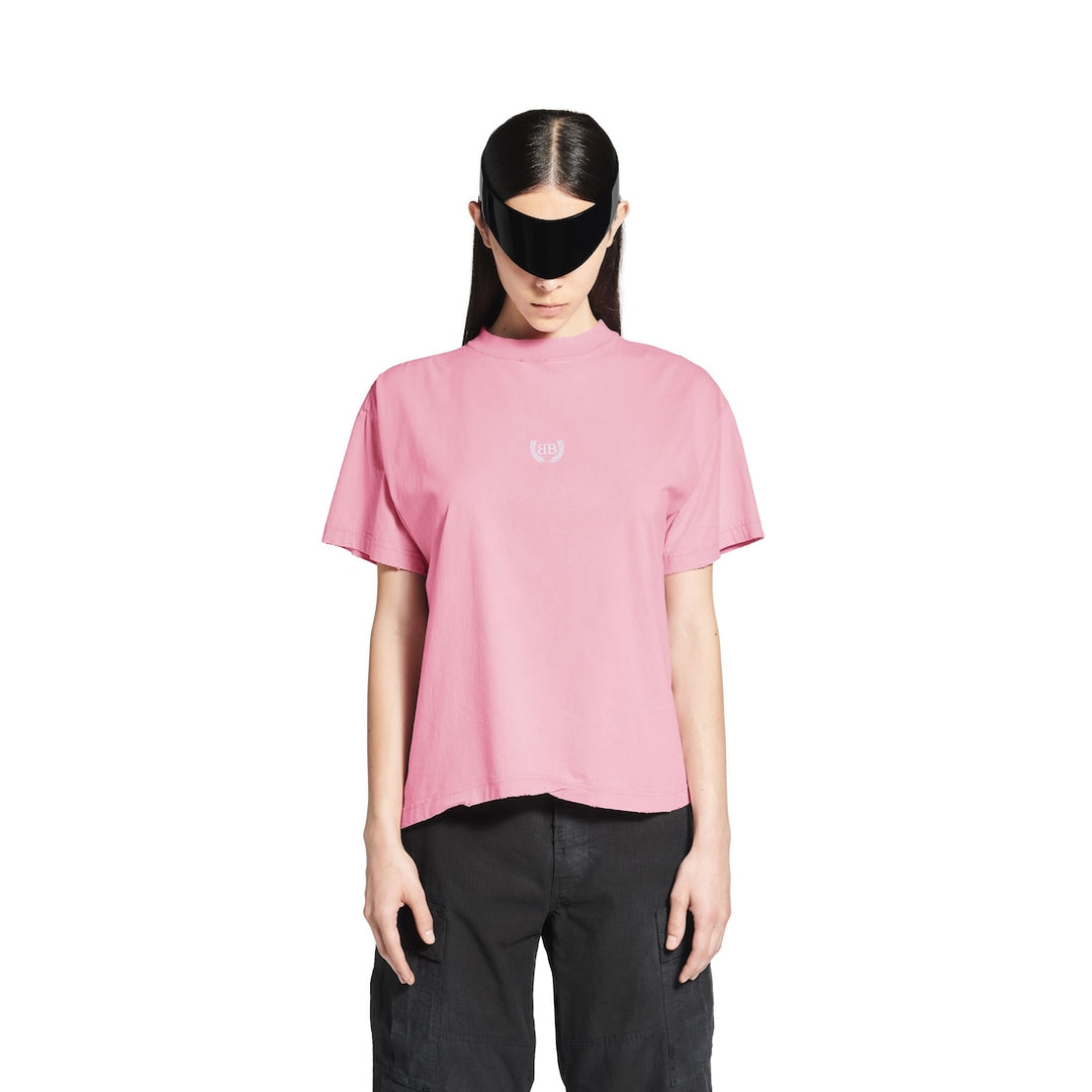 BALENCIAGA Laurel Classic Boxy T-shirt in Baby Pink