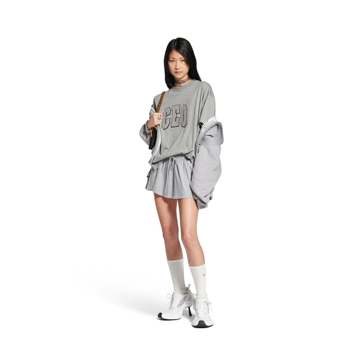 BALENCIAGA Ceo Team Logo Boxy T-shirt in Heather Grey