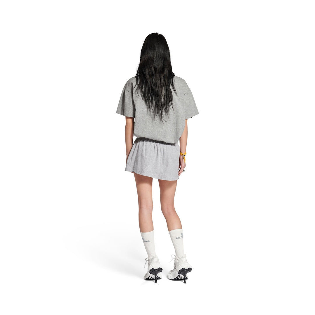 BALENCIAGA Ceo Team Logo Boxy T-shirt in Heather Grey