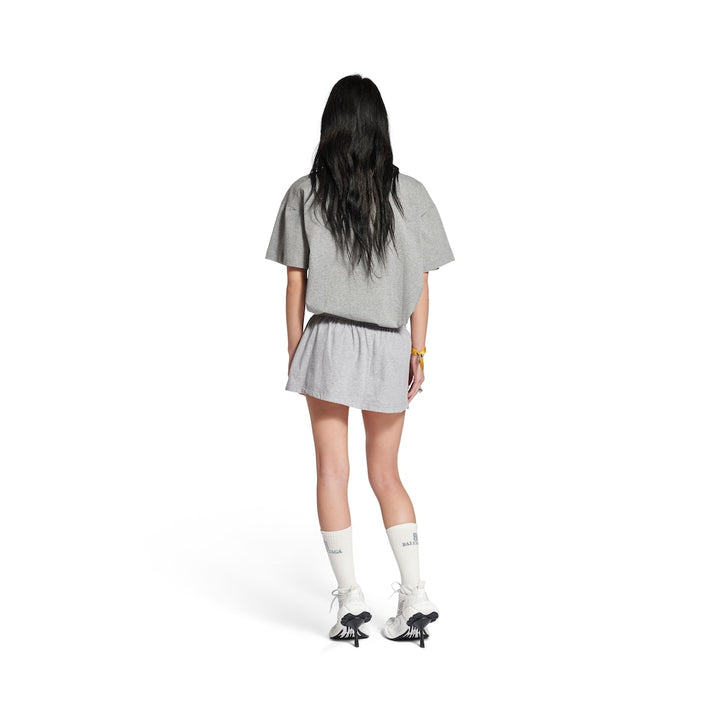 BALENCIAGA Ceo Team Logo Boxy T-shirt in Heather Grey