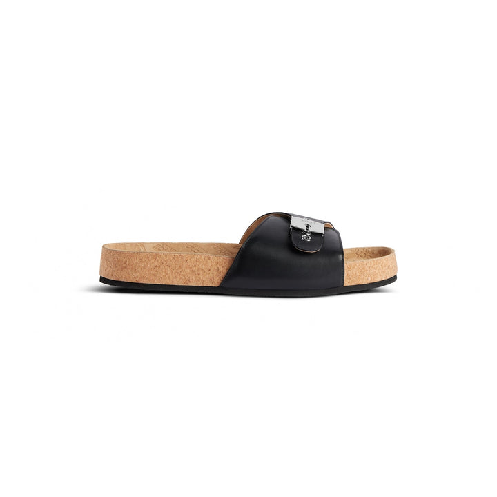 BALENCIAGA Men's Balenciaga I Scholl Flat Sandal in Black