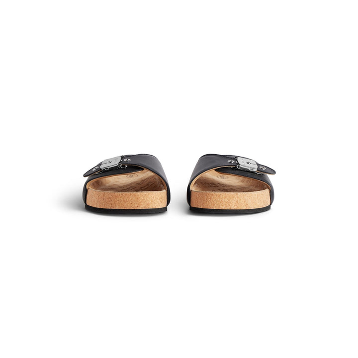 BALENCIAGA Men's Balenciaga I Scholl Flat Sandal in Black