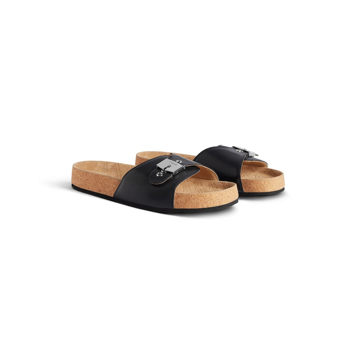 BALENCIAGA Men's Balenciaga I Scholl Flat Sandal in Black