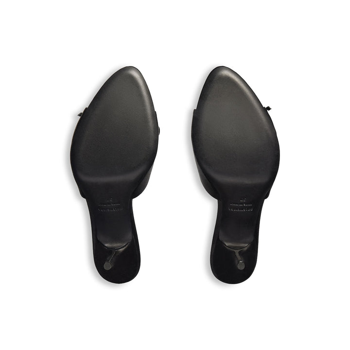 BALENCIAGA Women's Knife Bow Sandal in Black/silver