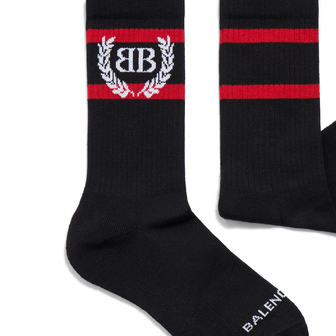 BALENCIAGA Laurel Classic Socks in Black/red