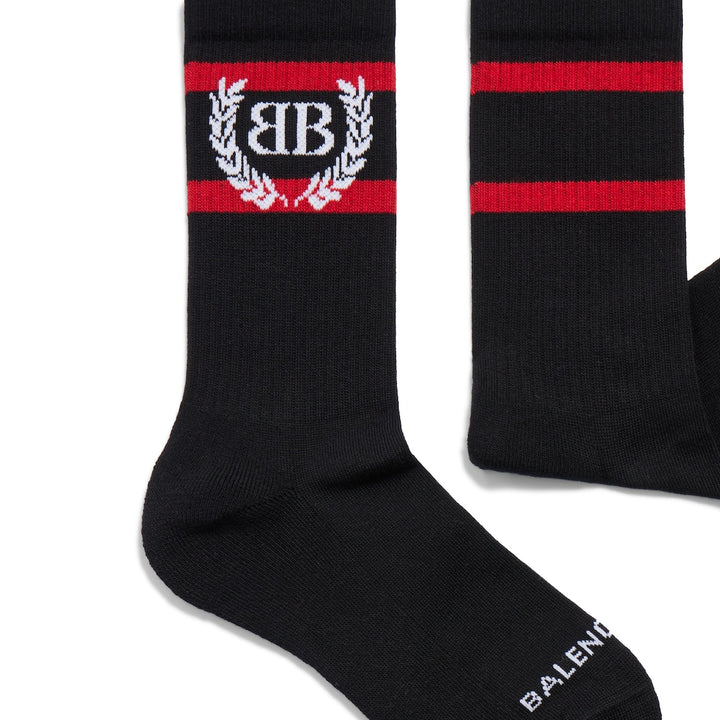 BALENCIAGA Laurel Classic Socks in Black/red