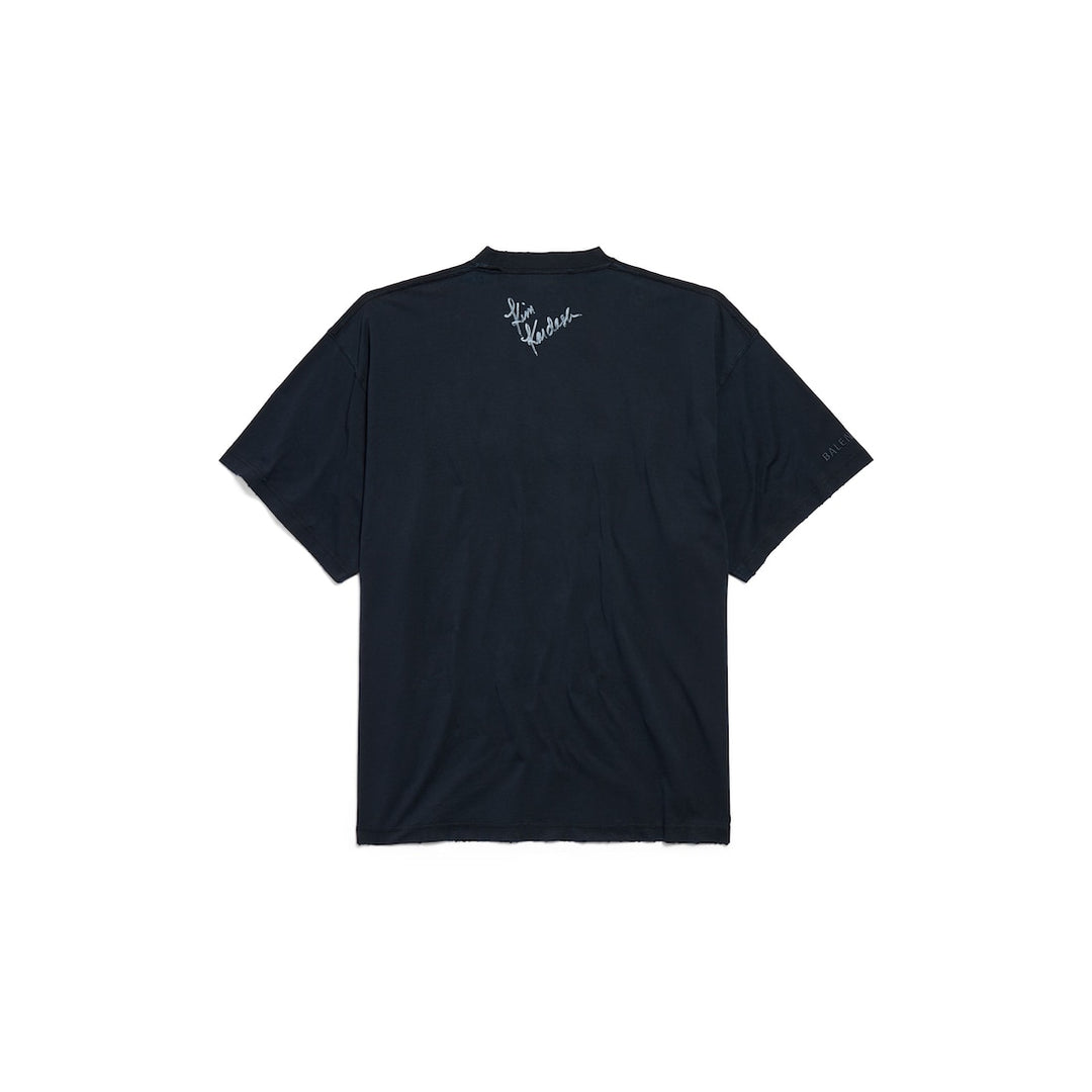 BALENCIAGA Kim K Oversized T-shirt in Faded Black