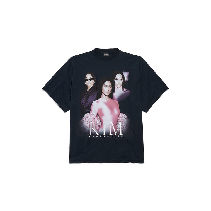 BALENCIAGA Kim K Oversized T-shirt in Faded Black