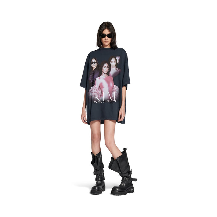 BALENCIAGA Kim K Oversized T-shirt in Faded Black