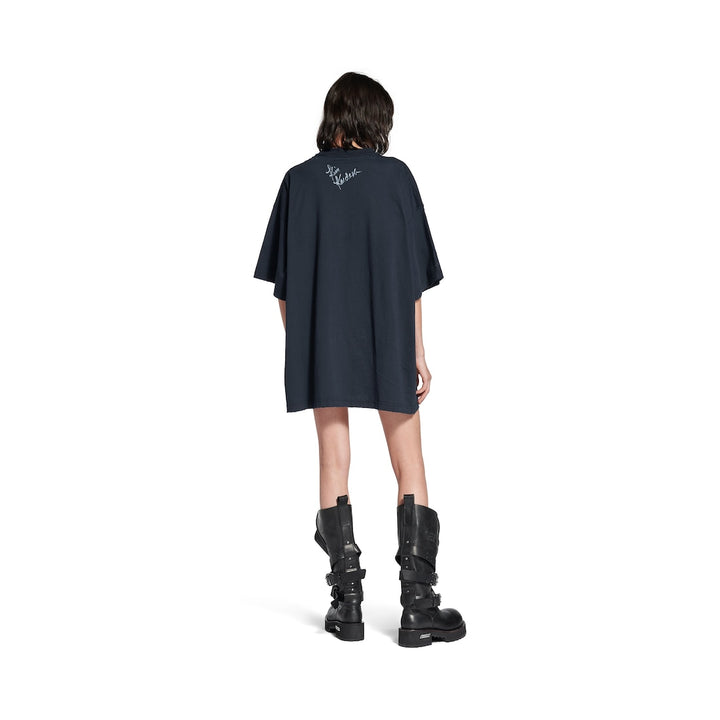 BALENCIAGA Kim K Oversized T-shirt in Faded Black
