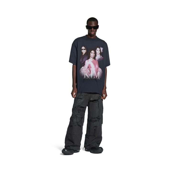BALENCIAGA Kim K Oversized T-shirt in Faded Black