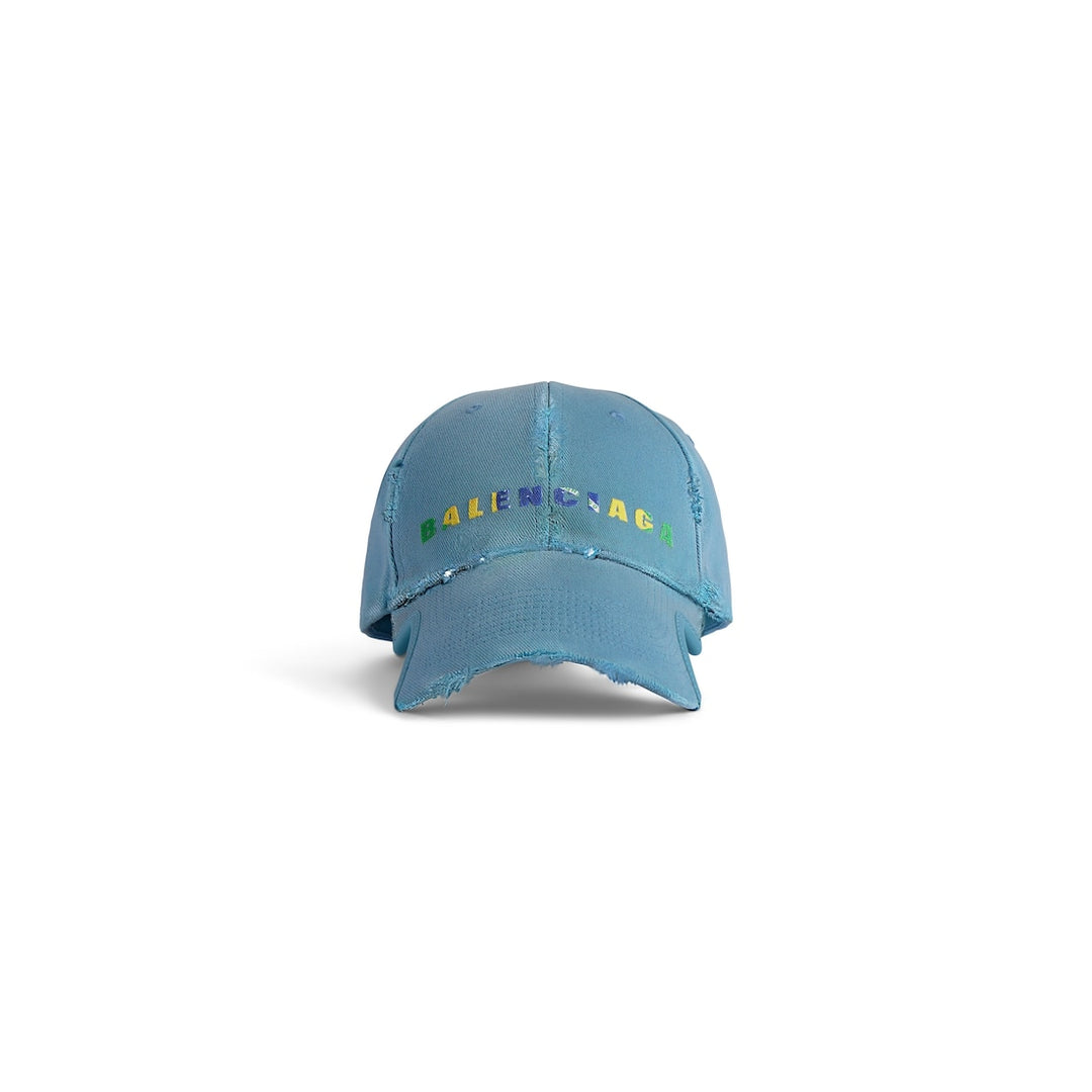 BALENCIAGA International Cap in Grey Blue