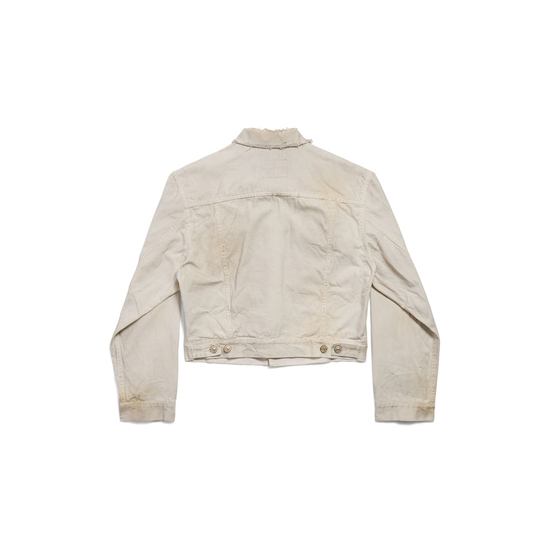 BALENCIAGA Women's Denim Small Fit Jacket in Dirty White