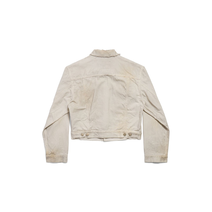 BALENCIAGA Women's Denim Small Fit Jacket in Dirty White