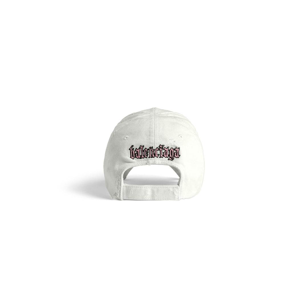 BALENCIAGA Blackletter Script Cap in Black Faded