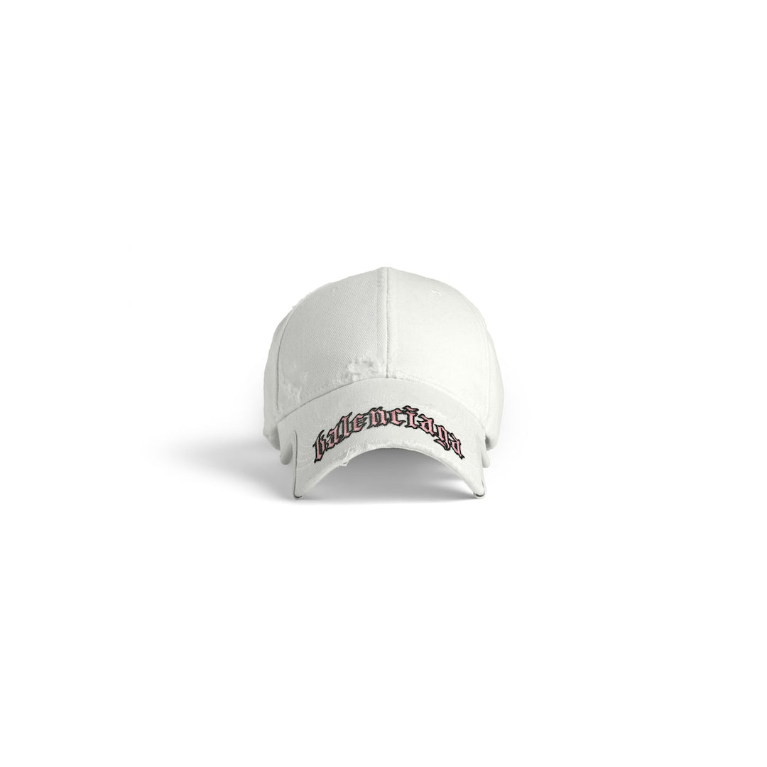 BALENCIAGA Blackletter Script Cap in Black Faded