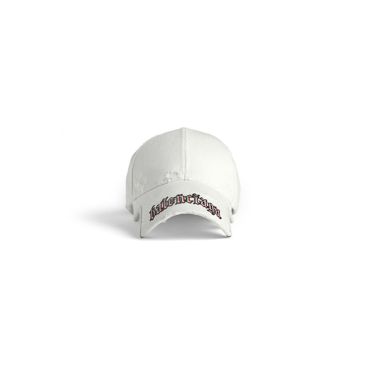 BALENCIAGA Blackletter Script Cap in Black Faded